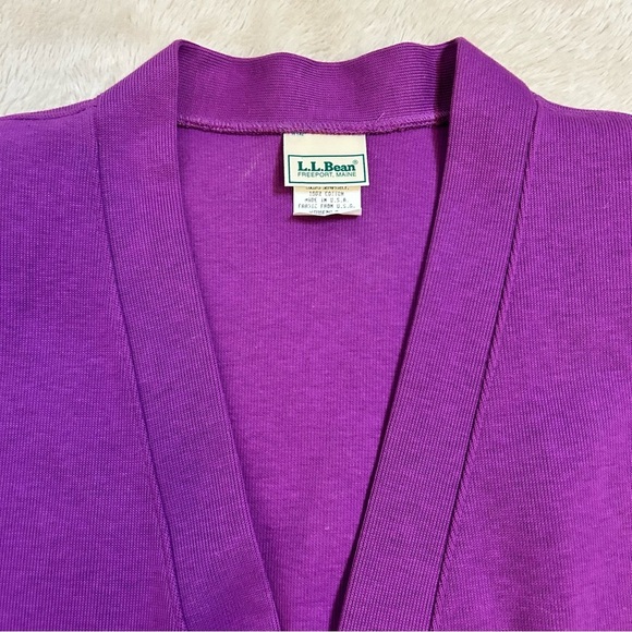 L.L. Bean | Purple Button Down Cotton Cardigan w/Removable Shoulder pads Size M - Picture 6 of 15